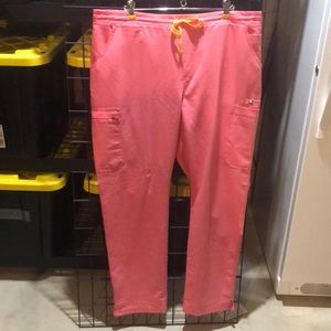 Figs scrub pants neon pink